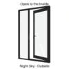 Single Hinged Door with Side Lite Night Sky Outside