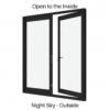 Double Hinged Door Night Sky Outside