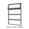 Single Awning Window over Three Fixed Lites Charcoal Lustre Outside