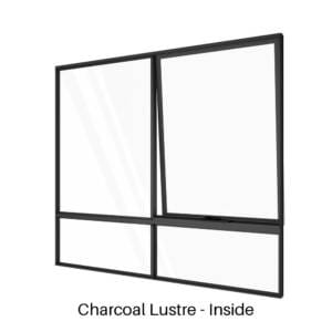 Single Awning with Fixed Lite over Two Low Lites Charcoal Lustre Inside Single Awning with Fixed Lite over Two Low Lites Charcoal Lustre Inside