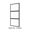 Three Panels Vertical Fixed Window Night Sky Outside