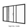 Single Centre Sliding Door with Two Fixed Lites Night Sky Inside