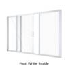 Single Centre Sliding Door with Two Fixed Lites Pearl White Inside