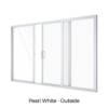 Single Centre Sliding Door with Two Fixed Lites Pearl White Outside