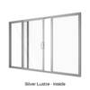 Single Centre Sliding Door with Two Fixed Lites Silver Lustre Inside