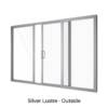Single Centre Sliding Door with Two Fixed Lites Silver Lustre Outside