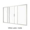 Single Centre Sliding Door with Two Fixed Lites White Lustre Inside