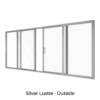 Double Slider with Two Fixed Lites Silver Lustre Outside