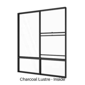 Single Double Hing with Fixed Lite over Two Lowlites Charcoal Lustre Inside