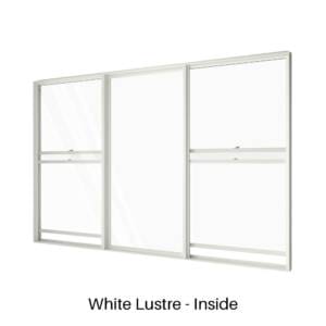 Double Double Hung with Centre Fixed Lite White Lustre Inside Double Double Hung with Centre Fixed Lite White Lustre Inside