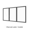 Three Panel Fixed Window Charcoal Lustre Outside