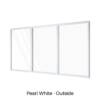 Three Panel Fixed Window Pearl White Outside