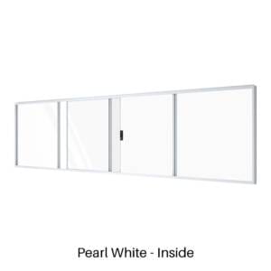 Single Slider for 2nd Panel with three fixed lites Pearl White Inside Single Slider for 2nd Panel with three fixed lites Pearl White Inside