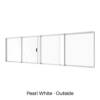 Single Slider for 2nd Panel with three fixed lites Pearl White Outside