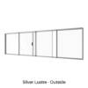 Single Slider for 2nd Panel with three fixed lites Silver Lustre Outside