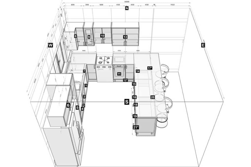 idea for u-shape kitchen design