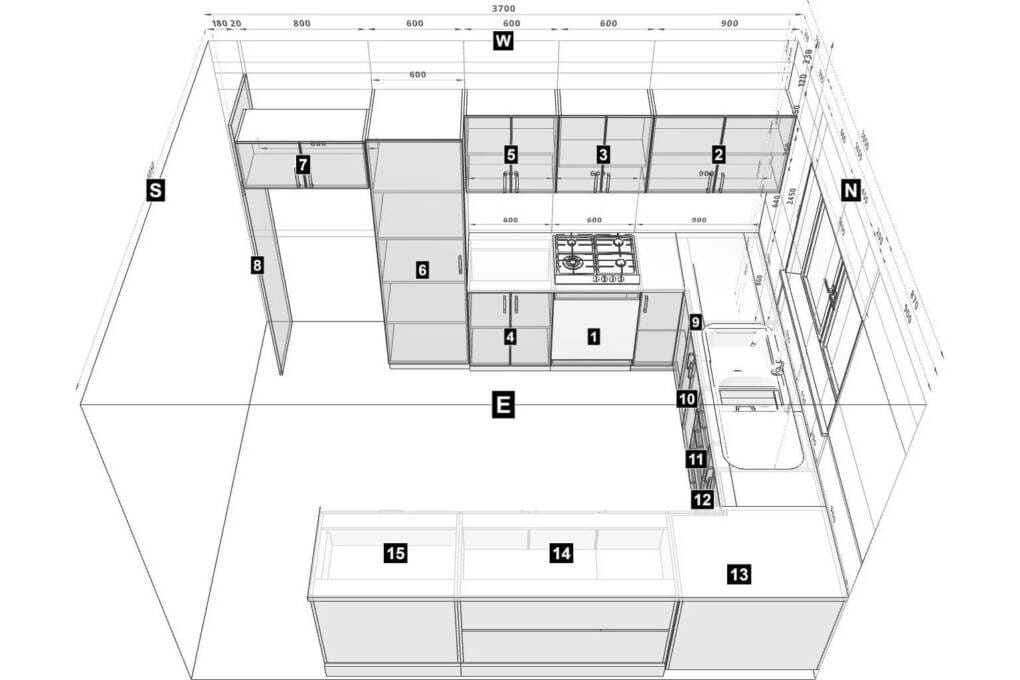 u-shaped kitchen design idea
