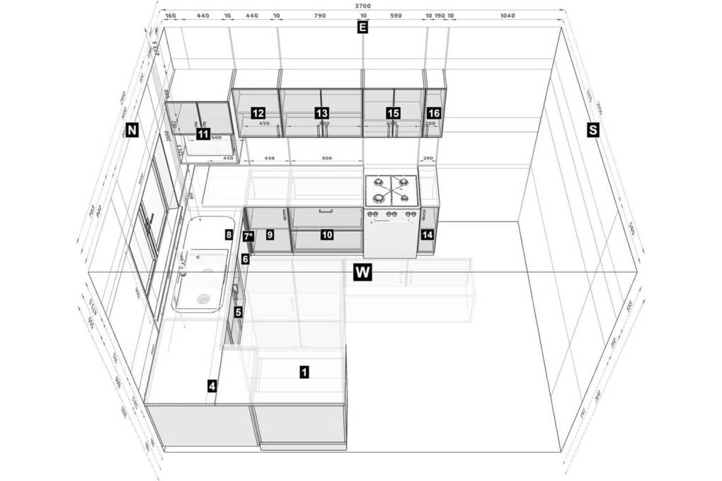 u-shaped kitchen idea