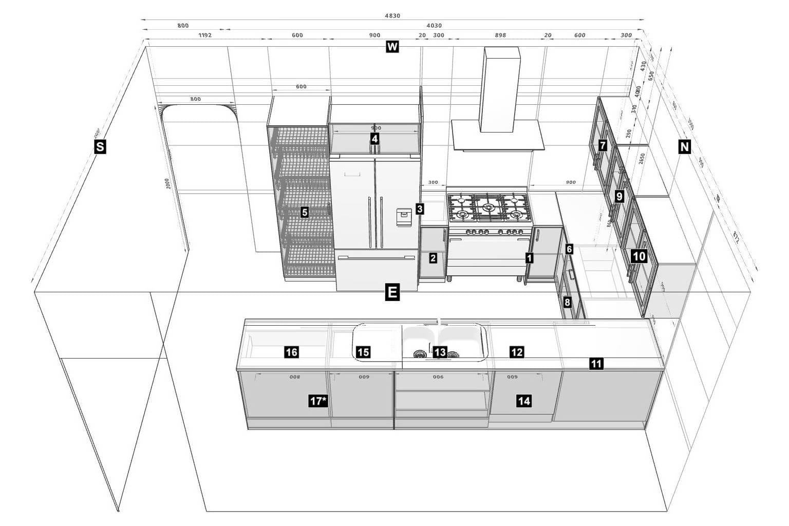 ideas for u-shaped kitchen layout design