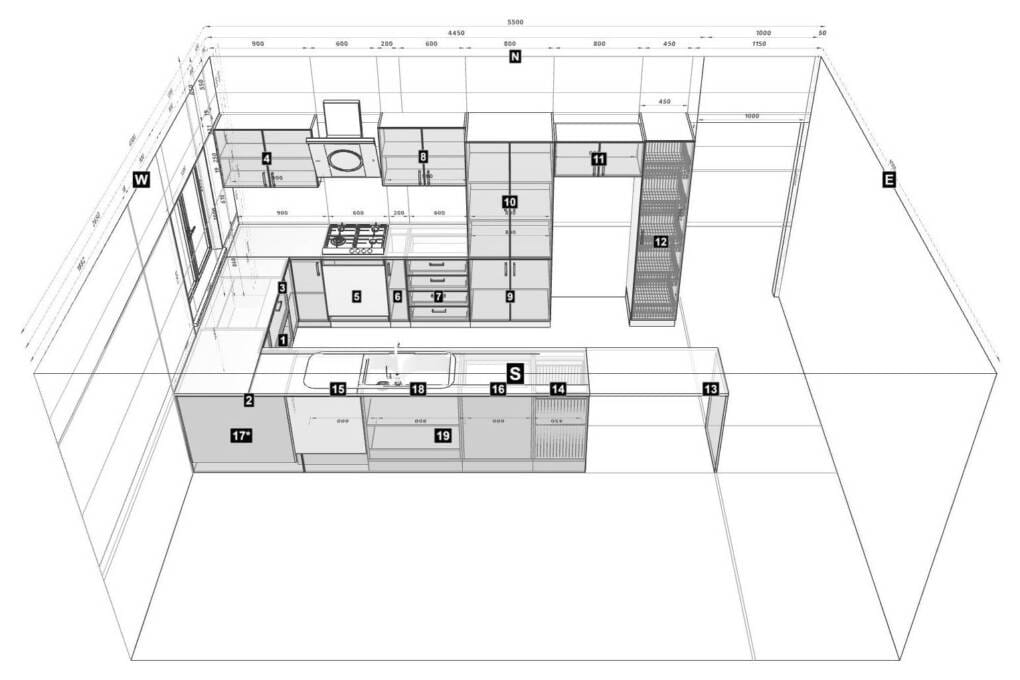 u-shaped kitchen cabinet design ideas