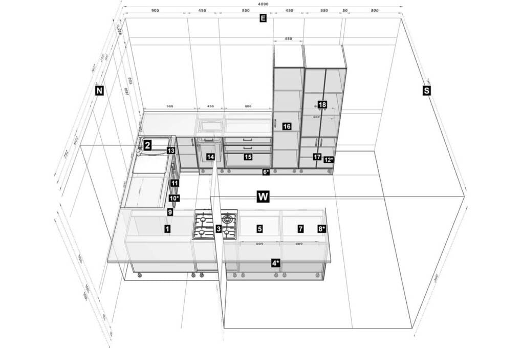 ideas for kitchen in u-shaped