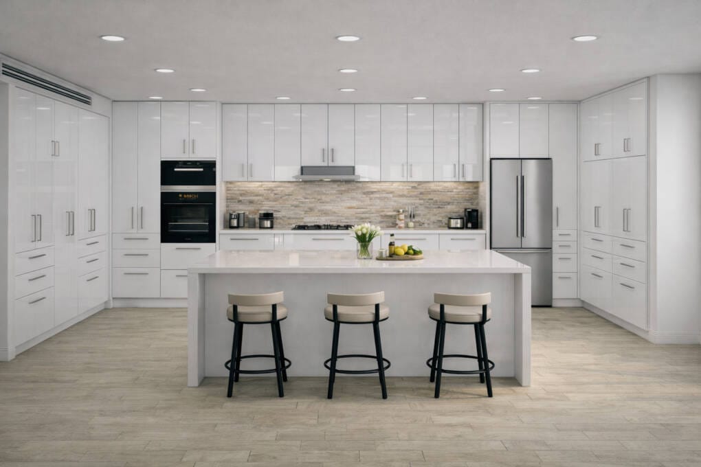 U-Shaped Kitchen with an Island