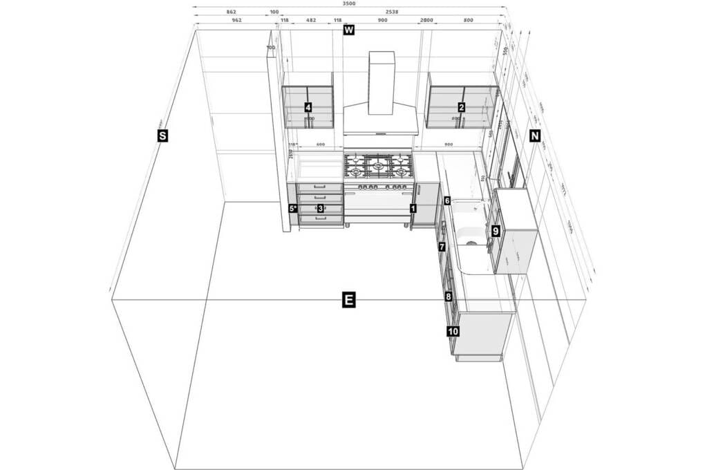 l-shaped kitchen design idea