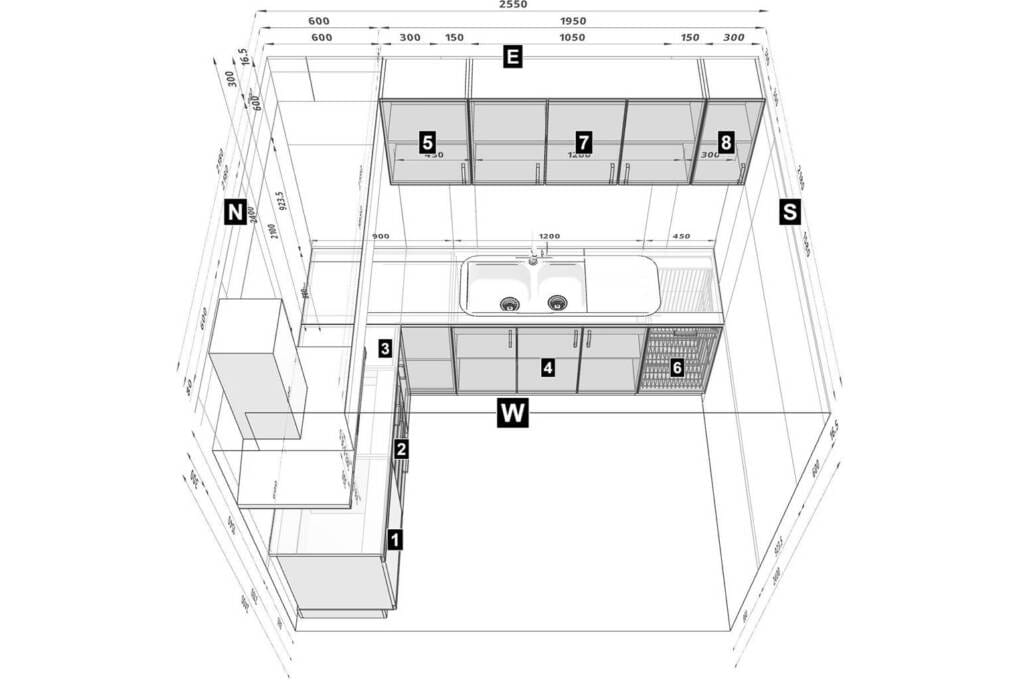 l-shape kitchen plan