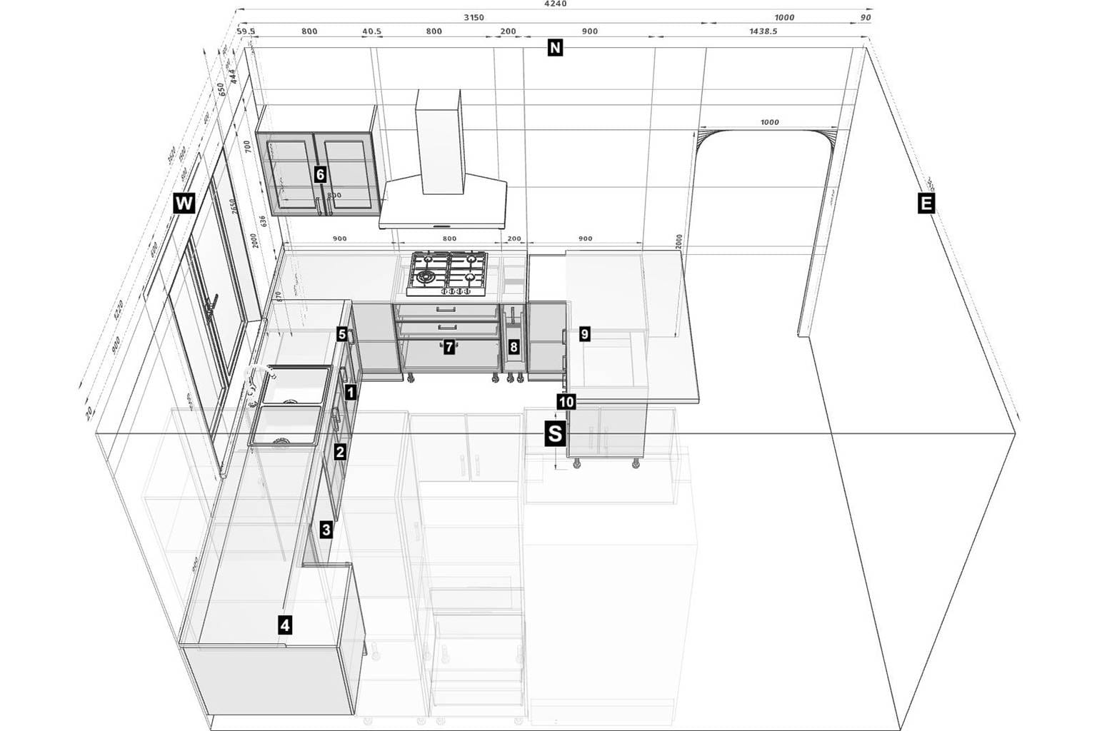 idea for l-shape kitchen design