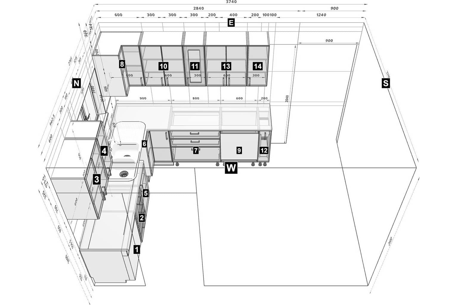 design for l-shape kitchen