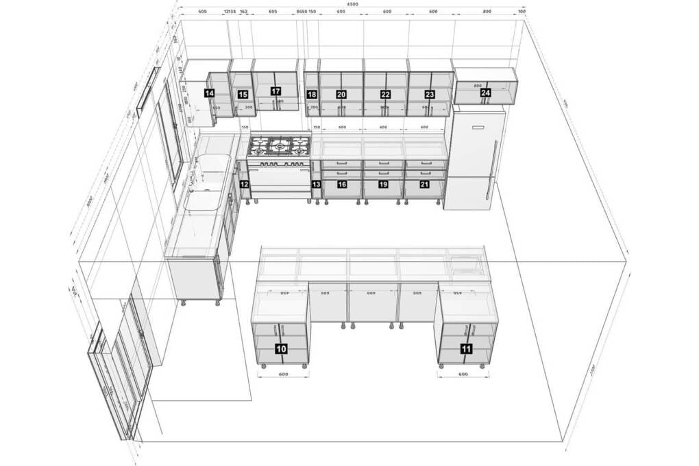 l-shape kitchen design with island