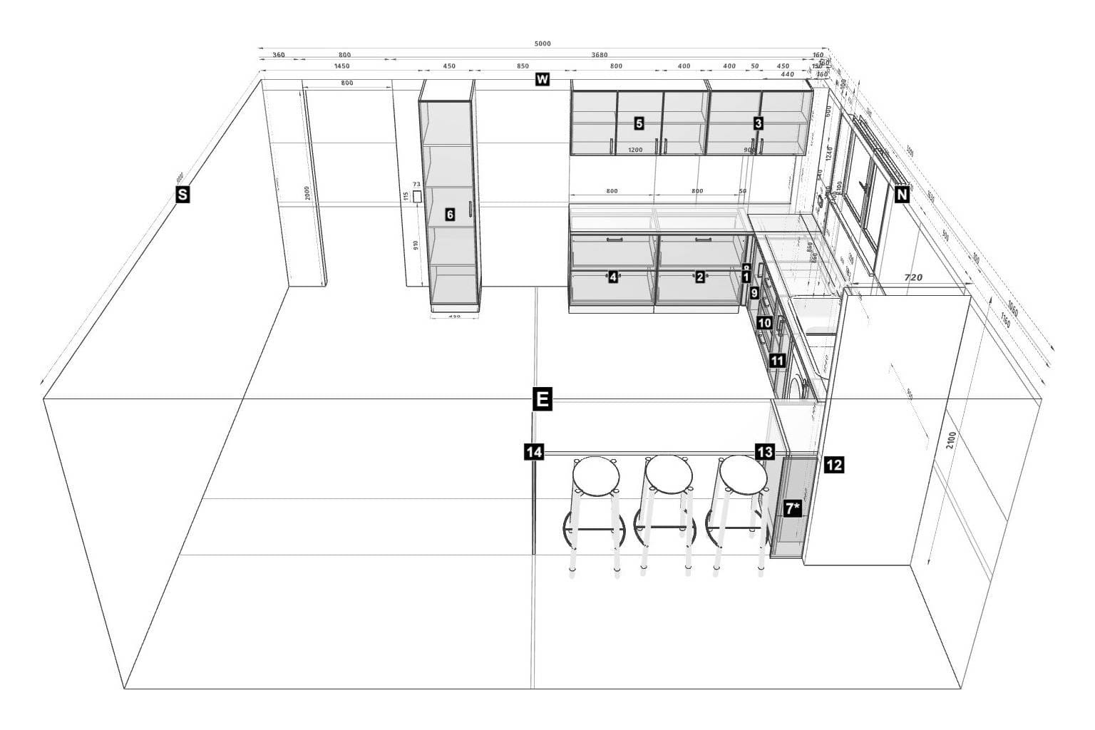 l-shaped kitchen with peninsula