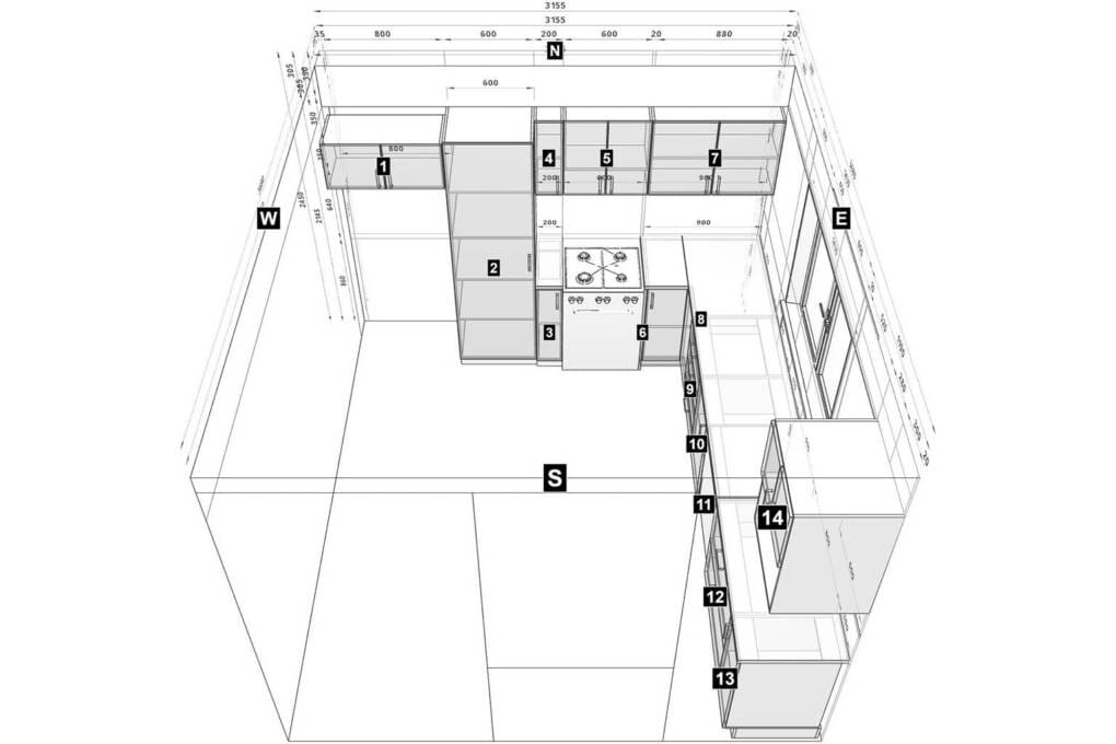 l-shape kitchen design without island