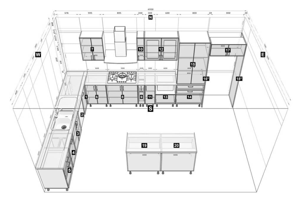 l-shaped kitchen layout with island
