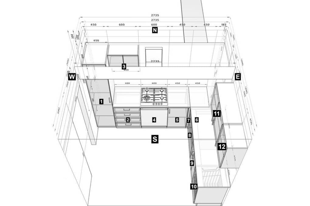 idea for l-shape kitchen without island