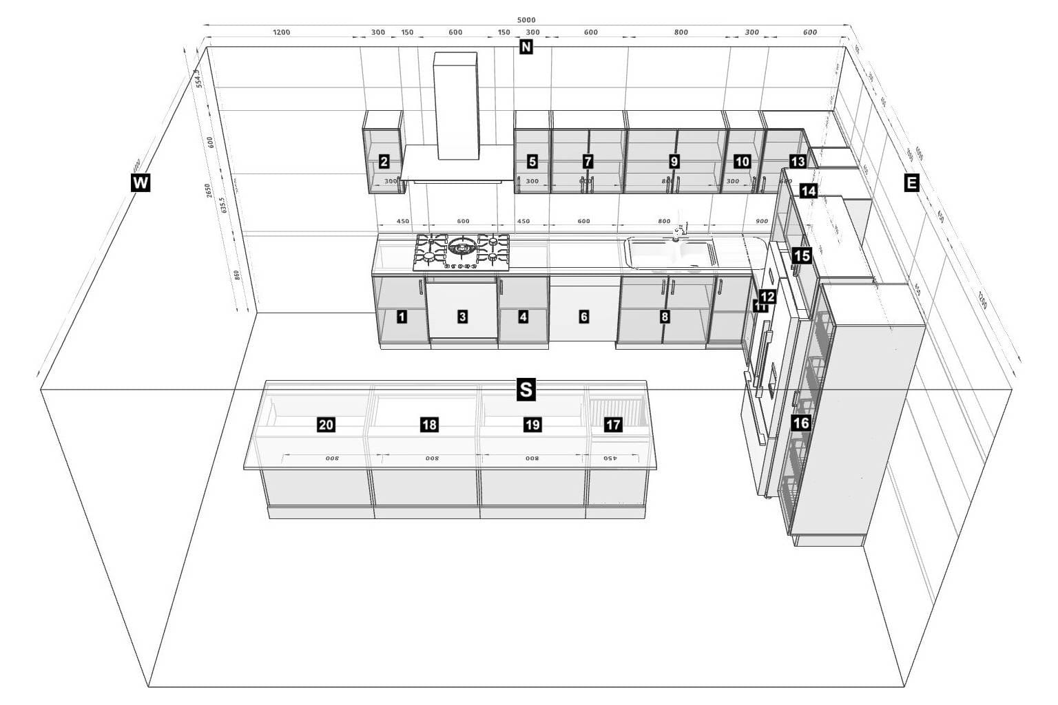 kitchen idea for l-shaped layout without island