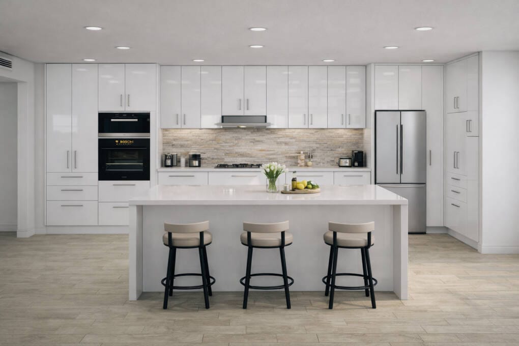 l-Shaped Kitchen design with Island