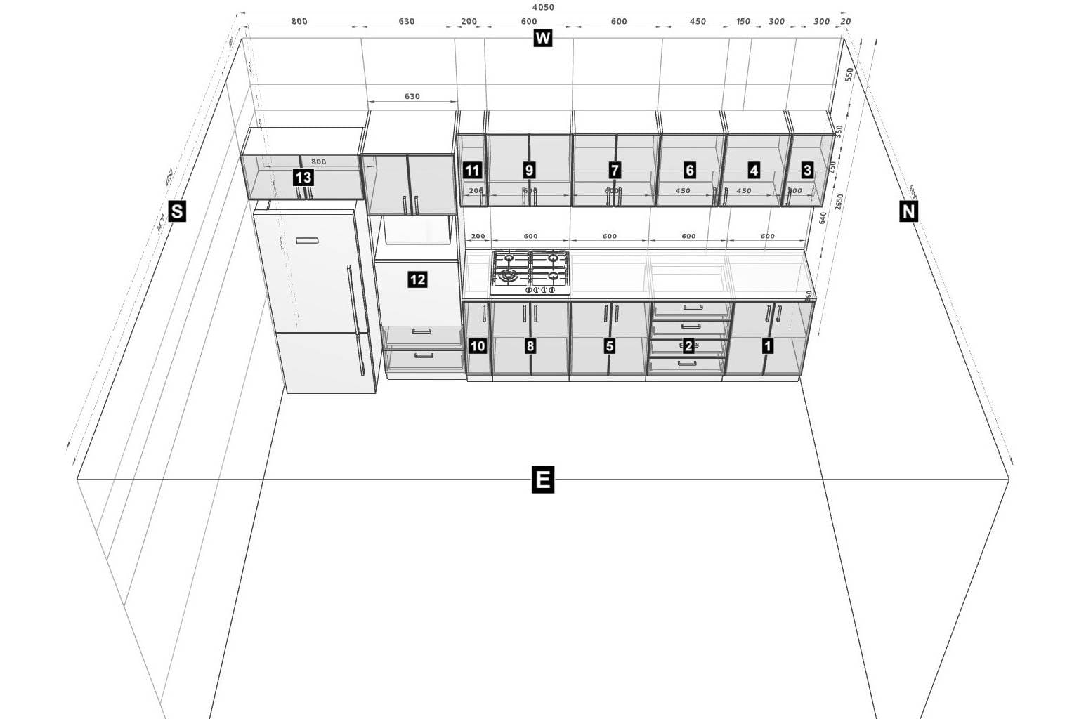 idea for one-wall kitchen