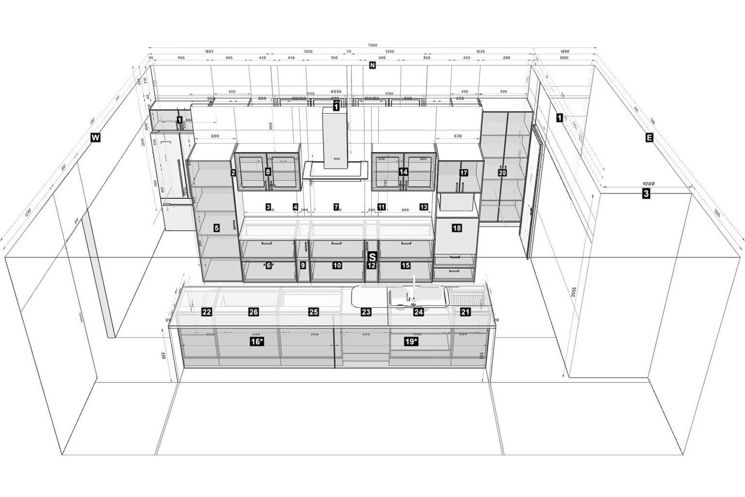 design for one-wall kitchen