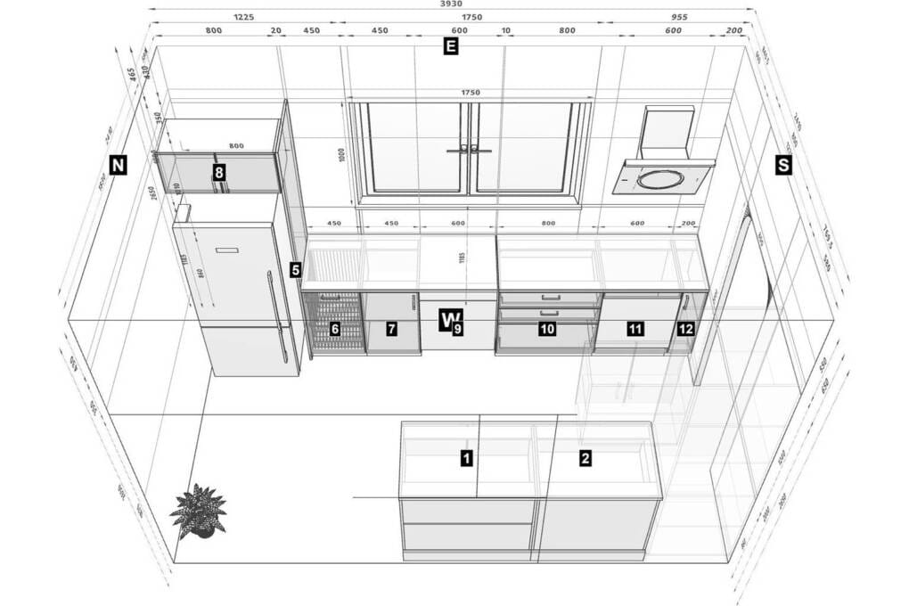 layour for one-wall kitchen