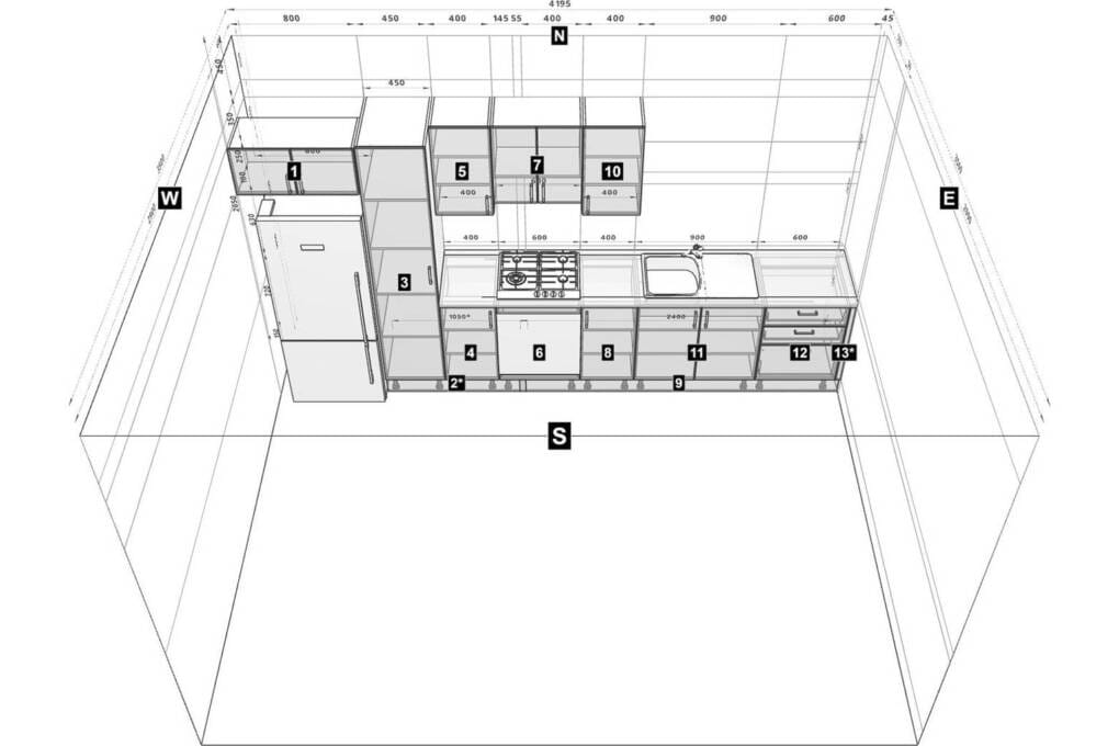 idea for single wall kitchen design