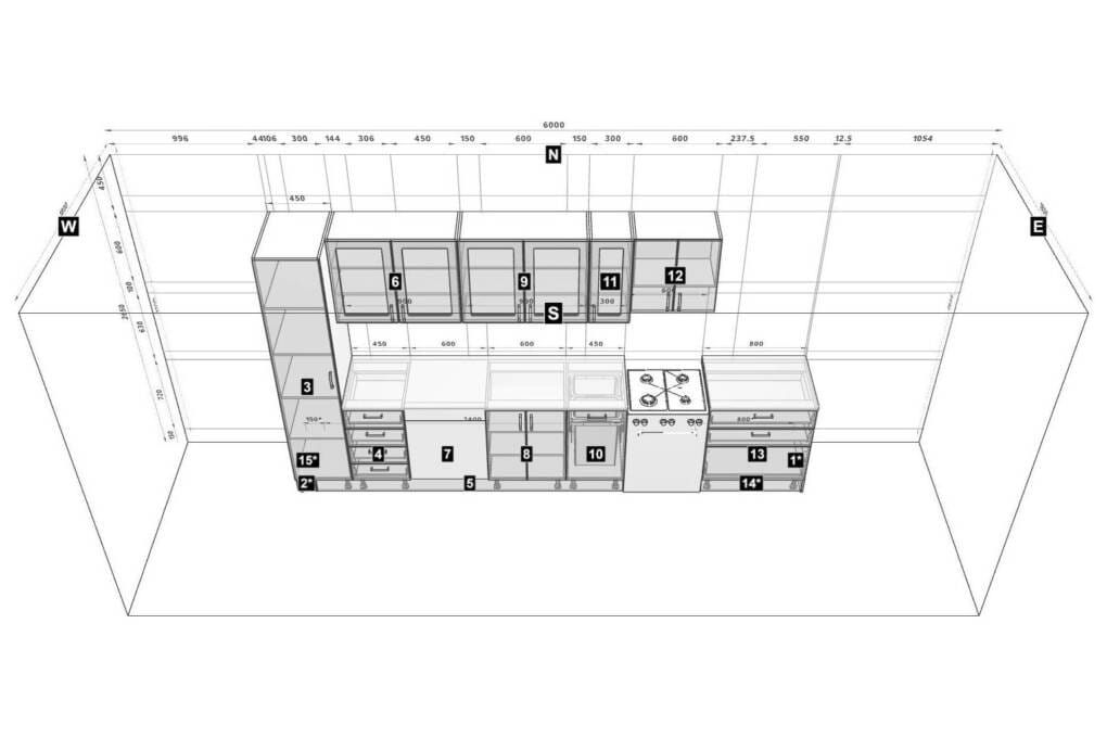 single wall kitchen design