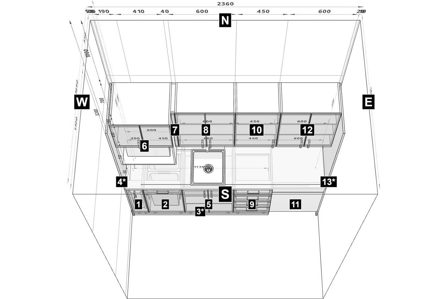 single wall kitchen inspiration