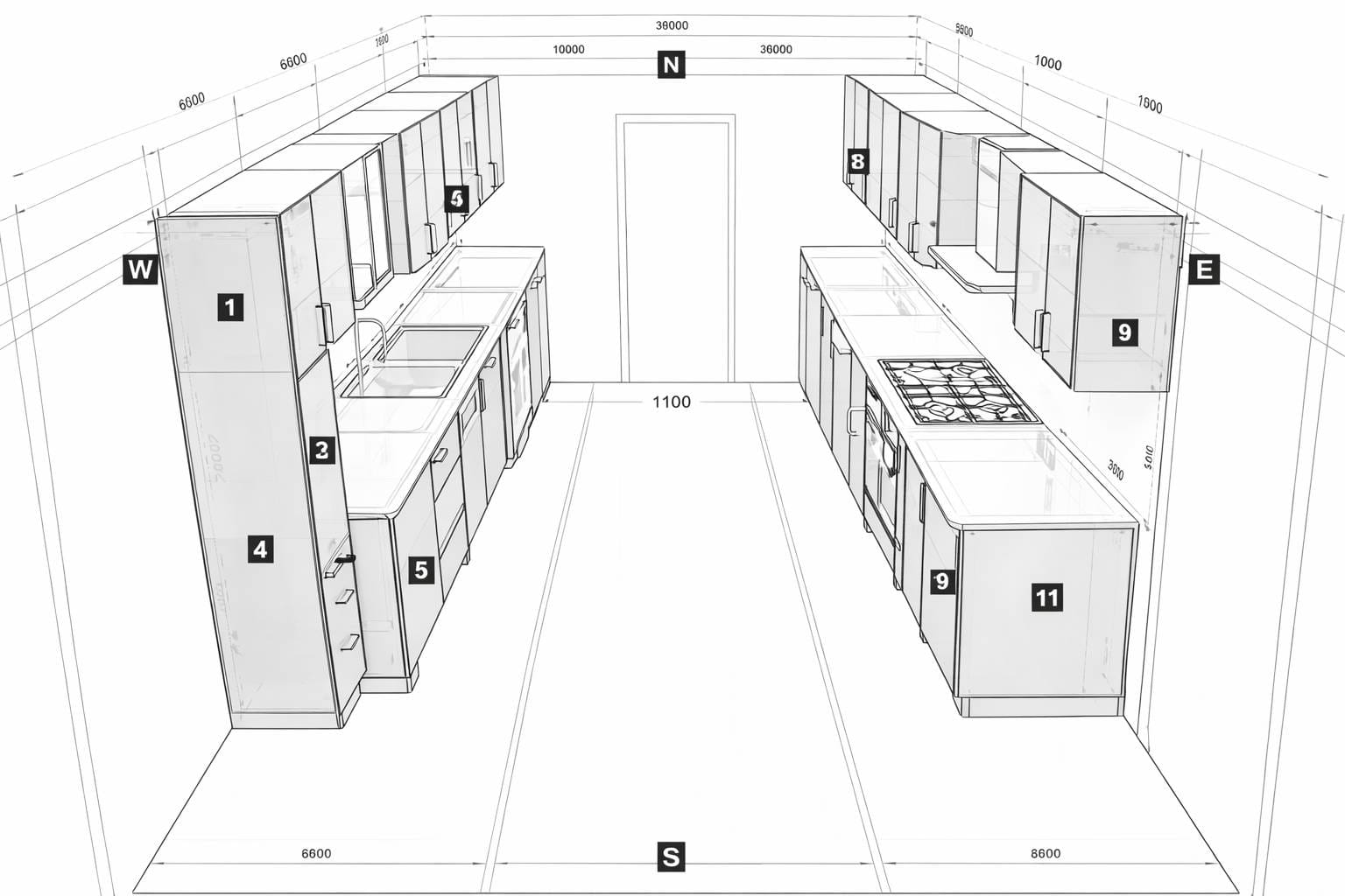galley kitchen layout design