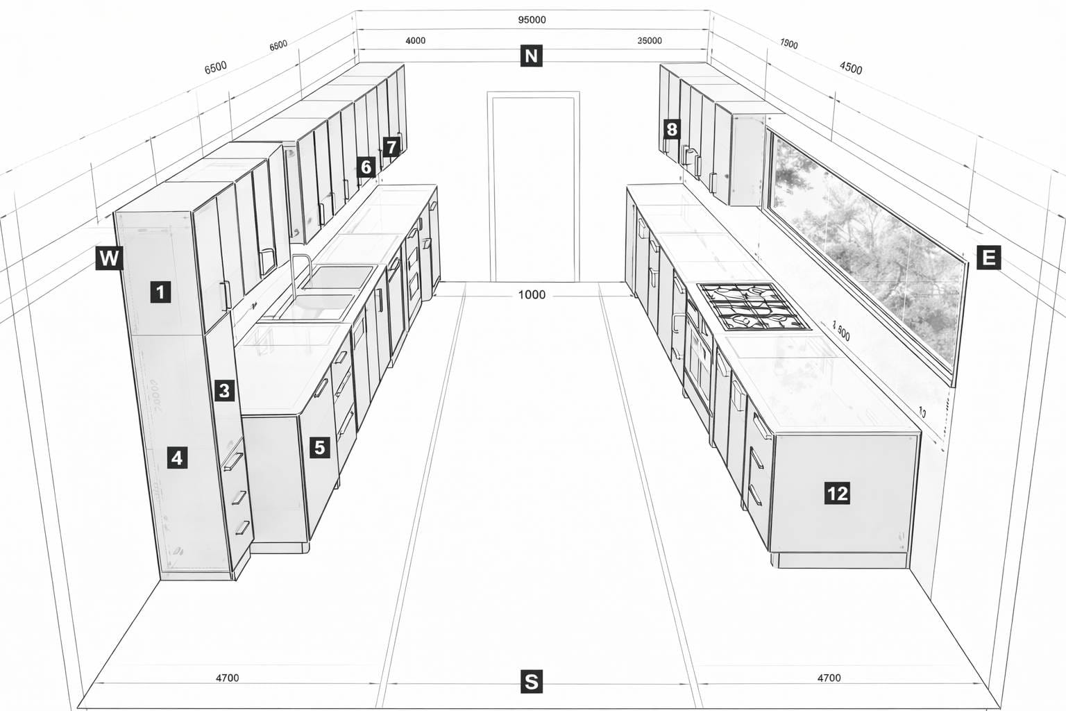 layout design for galley kitchen