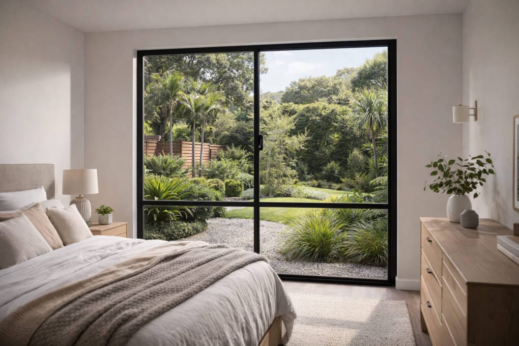 Black Aluminium Replacement Window in home Reno