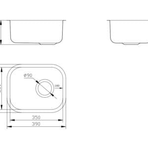Alpine Capri Single Bowl Kitchen Sink Drawings