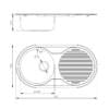 Alpine Orbit Single Bowl:Drainer Kitchen Sink Drawings