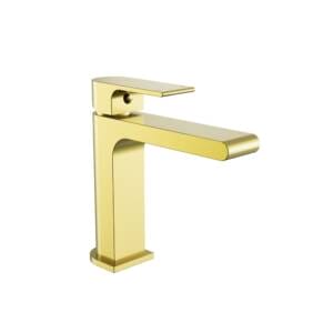 Bianca Basin Mixer Straight Spout Brushed Gold NR321502BG
