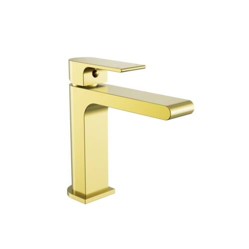 Bianca Basin Mixer Straight Spout Brushed Gold NR321502BG